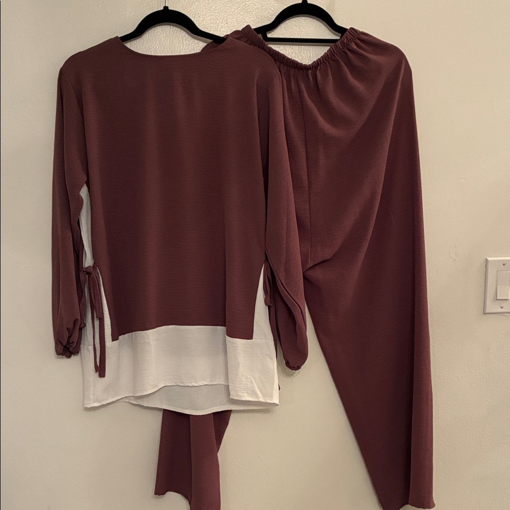 Dark mauve 2 piece co-ord set